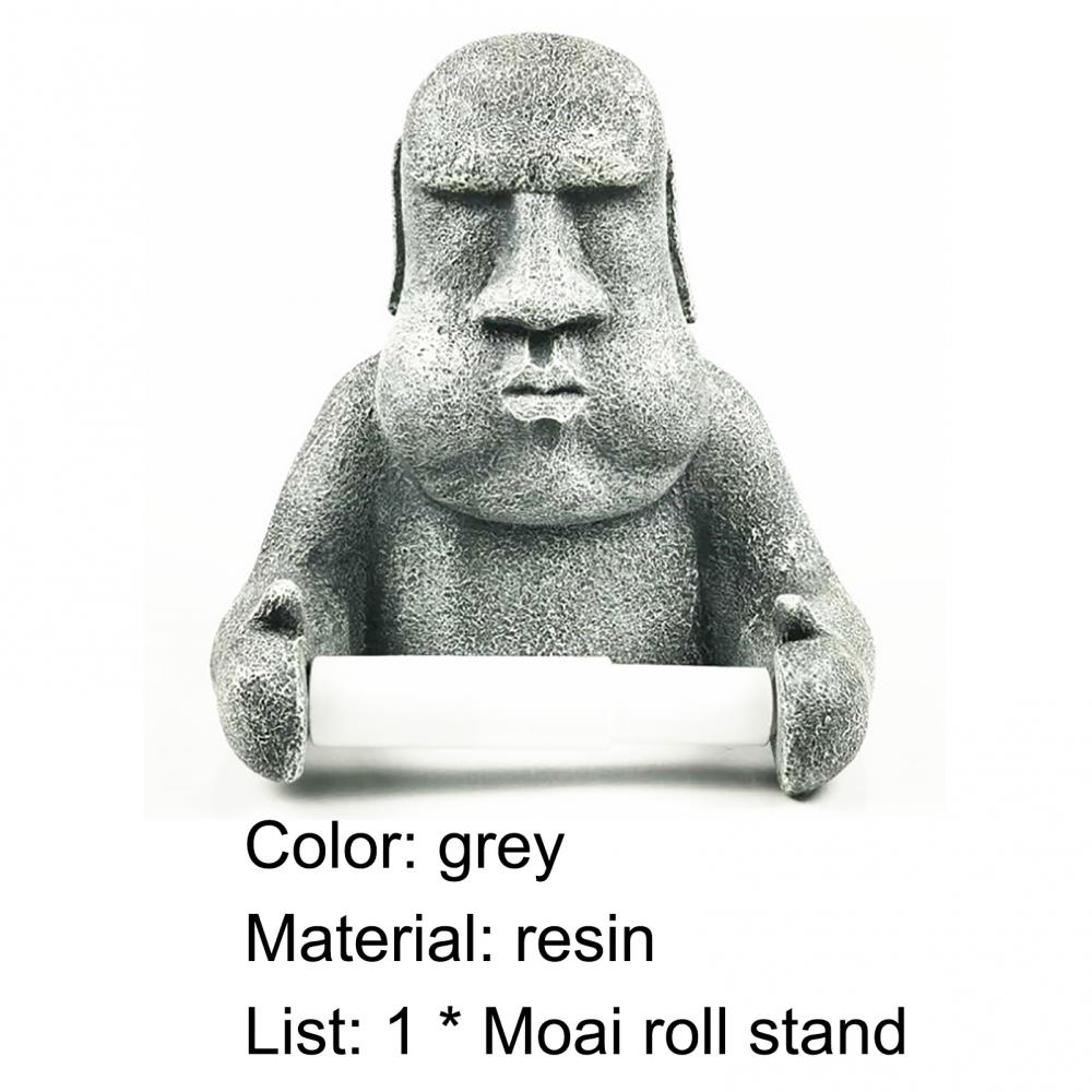 An der Wand montierte, langlebige Rolle für Badezimmer-Aufbewahrungshalter, Tissue-Osterinsel-Moai-Design, Toilettenpapierhalter, Zubehör