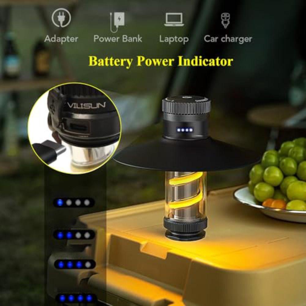 USB Chargeable LED Camping Lights Stepless Dimming Emergency Lighting  Emergency Use