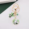 Llavero de Año Nuevo con forma de panda y corona de bambú, colgante con clip de langosta pulido, bolso de hombro ligero, decoración para mochila escolar, llavero colgante