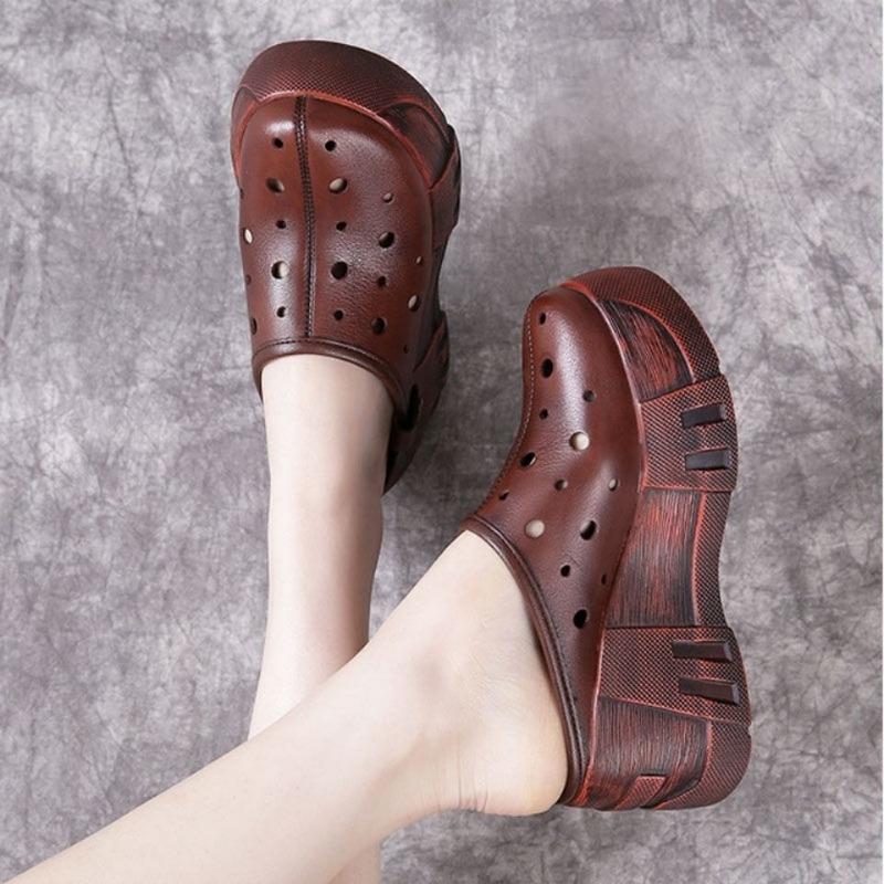 Fashion Women's Slippers and Ladies Sandals Kawaii Slides Black Junior Shoes Round Toe Wedge Heel Cute on Sale Cheap Liquidation Shoe 39