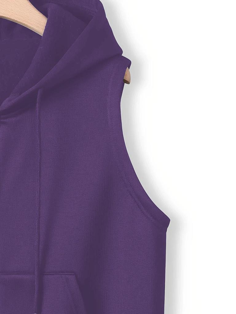 2025 Plus Size Women's Hooded Vest - Trendy, Casual, Loose, Slimming, Sleeveless Zipper Cardigan for Spring/Autumn