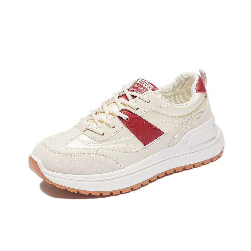 Csúszásmentes, fűzős, könnyű, kényelmes futócipő nőknek, alkalmi, vaskos platformú sétacipők Légáteresztő kültéri sport teniszcipők