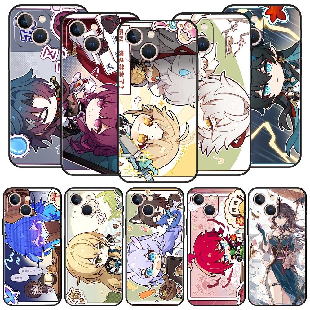 

Роскошный чехол для телефона Game Honkai Star Rail Anime для iPhone 15 13 14 12 11 Pro MAX XR X SE XS 7 8 Plus, мягкий черный защитный чехол iPhone 14Pro Max