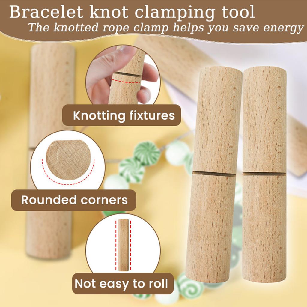 Sturdy Wood Gripper Set For Efficient Bead Knot Tightening In Jewelry Designs and Craft Projects Supplies 2Pcs