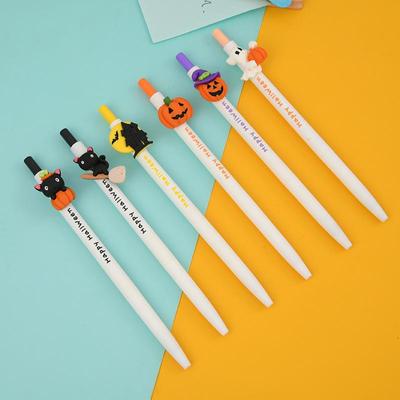 6pcs Happy Halloween Gel Pens Set Ghost Pumpkin Party Gift Supplies 0.5mm Ballpoint Black Color Ink School