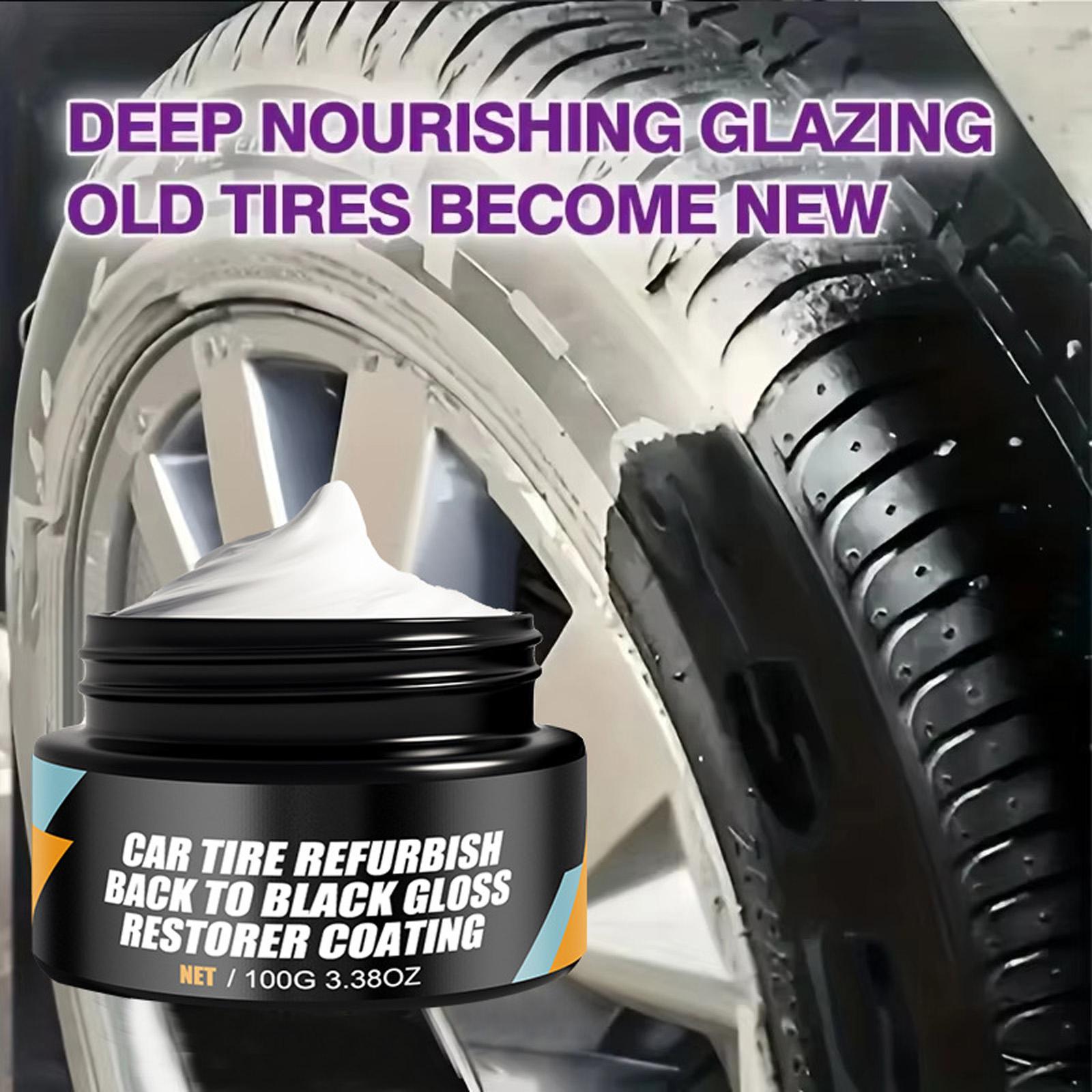 

100g Car Coating Black Wet Look Tire Polisher Shine Dressing Tire Dressing Paste Polishing Brightener 1