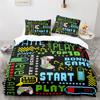 Gamepad Duvet Cover Set Yellow Background with Buttons Boys Playroom Decoration King Size Polyester Quilt Cover with Pillowcases