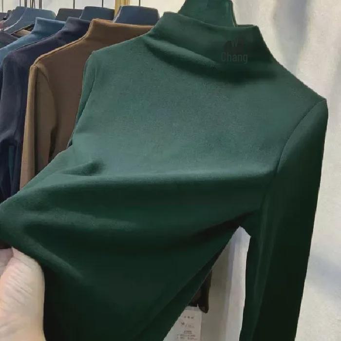 Damen Doppelseitiges Deutsches Samt Oberteil mit Halbohem Kragen - 2024 Verdickter Herbst/Winter Stil