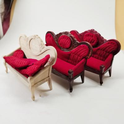 Robustes Miniatur-Sofa, glatte Oberfläche, Puppenhaus-Retro-Sofa-Stuhl