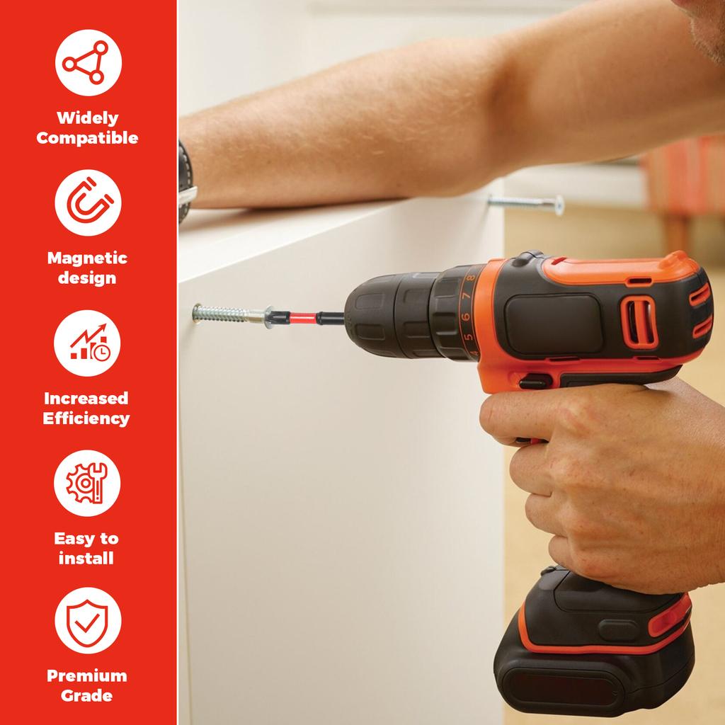 20pcs 65/110mm Impact Screwdriver Bit Set 1/4 Inch Hex Shank Slotted Heads Magnetic S2 Steel Cross Slot Screw Driver Drill Bits