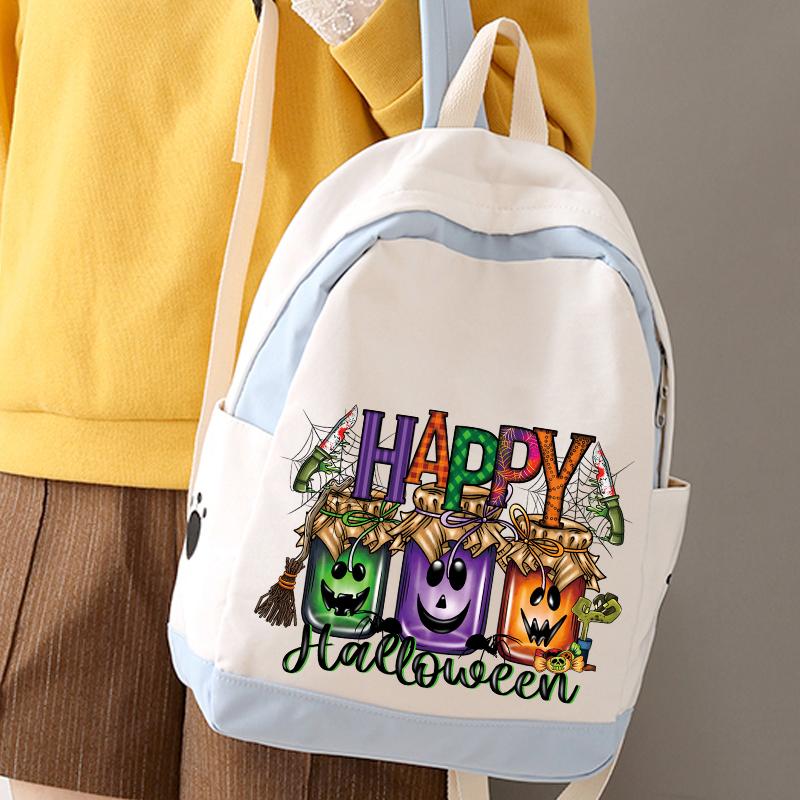 Happy Halloween Patches For Clothes Thermal Stickers T-Shirt Parches Ropa Hoodies Diy Heat Press Appliqued Decals Printing