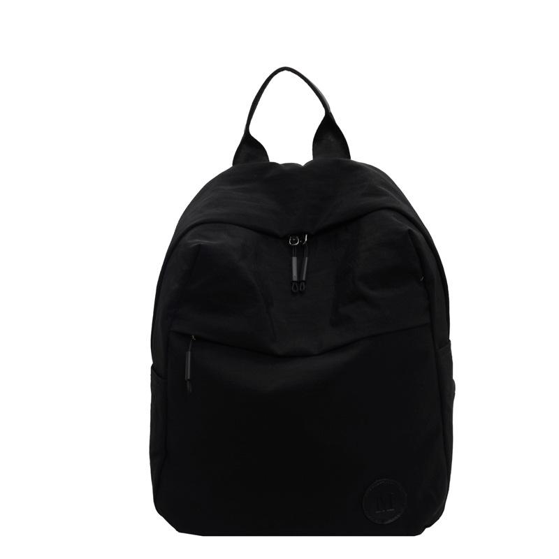 Fashion Solid Color Lightweight Backpack Soft Large Capacity Shoulder Bag Nylon Travel Backpack