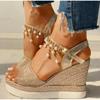 luxury 2024 Women Wedge Sandals Summer Platform Sandal Peep Toe Thick Bottom High-heeled Shoes Ladies Espadrilles Sandalias