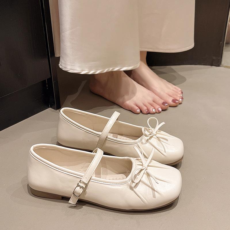 Fairy flat-bottomed evening breeze gentle single shoes Fairy shoes 2025 new summer square head Mary Jane shoes single shoes