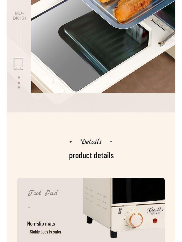 15L Large Capacity Multifunctional Electric Countertop Oven for Baking