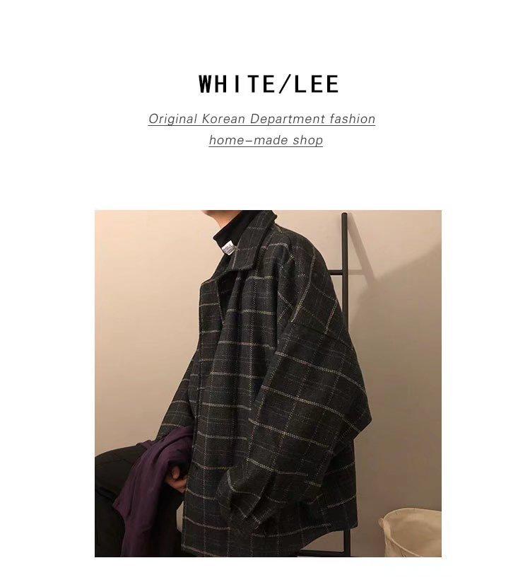 Herren Trendige Retro Karierte Wolljacke - Herbst/Winter 2022 Koreanische Lockere Passform