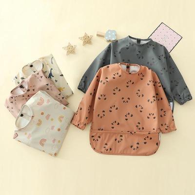 Waterproof Reversible Smock Bib for Babies - Super Soft, Food Catcher, Anti-Stain, Feeding Bib