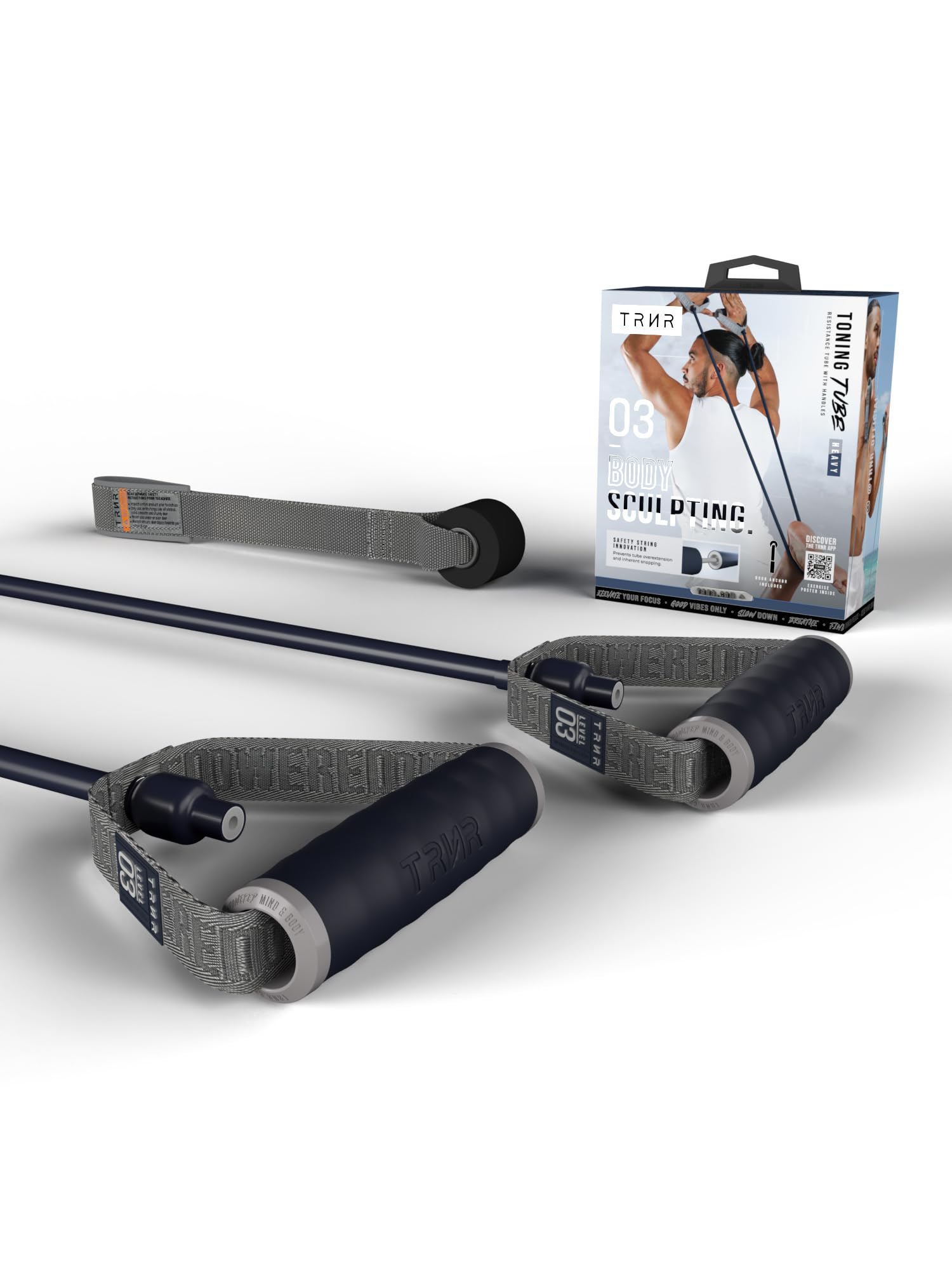 

Trainer Resistance Band with Handle Strength Resistance Band for Strength Training and Stretching HEAVY Midnight [TRNR] (Single Item/3 Levels) - /