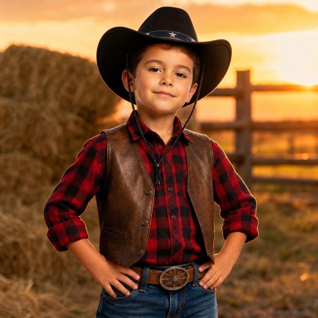 Kids Hat with Star Decoration and Chin Strap for Dress-Up Play