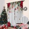 Set Of 2 Merry Christmas Curtains Flat Print Indoor Garden Multipurpose Event Decor Curtain Polyester Machine Washable