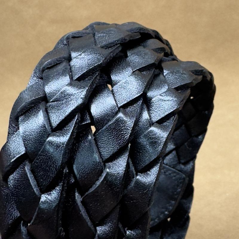 Vintage Handwoven Vegetable Tanned Cowhide Genuine Leather Belt Accessories Lead Pin Buckle Belt Top Layer Cowhide