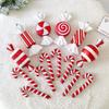 PVC Candy Cane Pendant Hanging Loop Lollipop Ornament Reusable Christmas Hanging  New Year Gifts