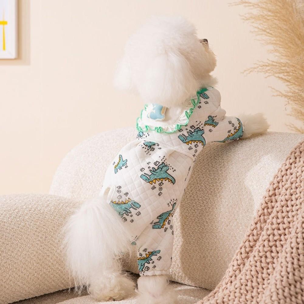 Warm Dog Pajamas Cartoon Pullover Four Legged Dog Clothing Cute Pet Jumpsuits  for Cats and Dogs