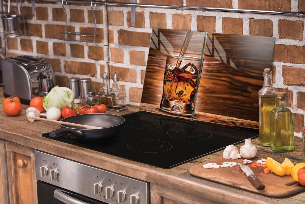 SZKLANA PŁYTA OCHRONNA NA KUCHENKĘ 90x52 WHISKY