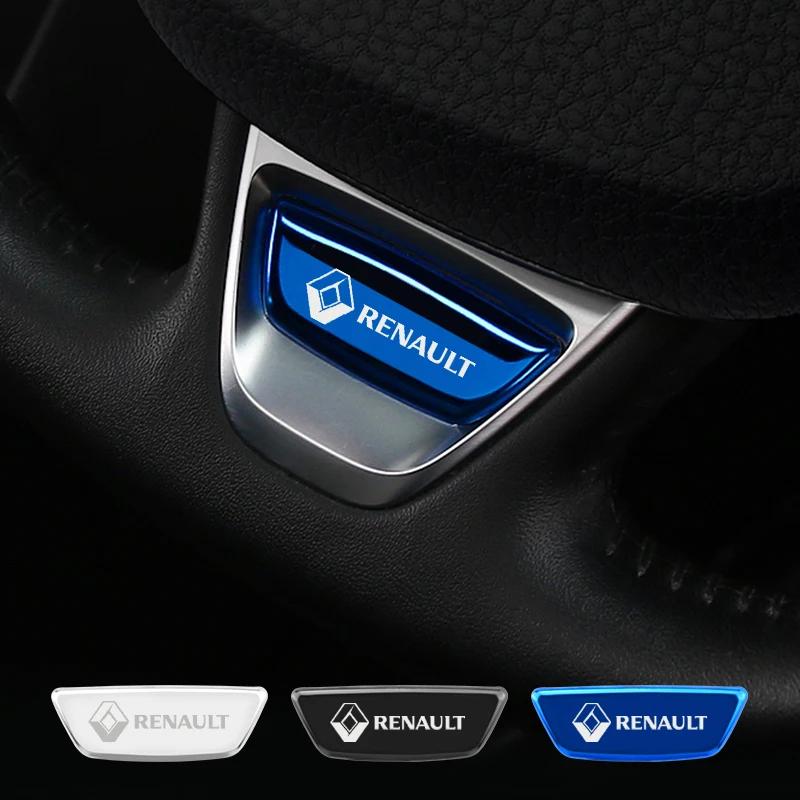 Car Steering Wheel Emblem Sticker Accessories For Renault Clio Megane Captur Master Logan Kangoo Trafic Duster Sandero Sport Z111