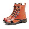 Short Boots Vintage Genuine Leather Solid Color Comfortable Handmade Women Shoes