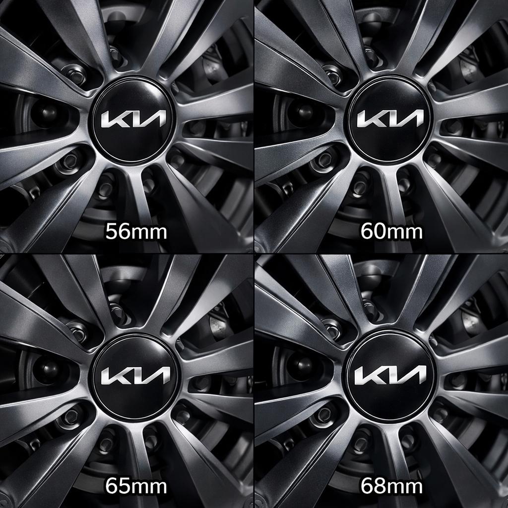 ENTQ1 4pcs 56mm 60mm 65mm 68mm Car wheel emblem Wheel Center Hub Cap auto Rim refit badge covers sticker styling accessories For kia 54A