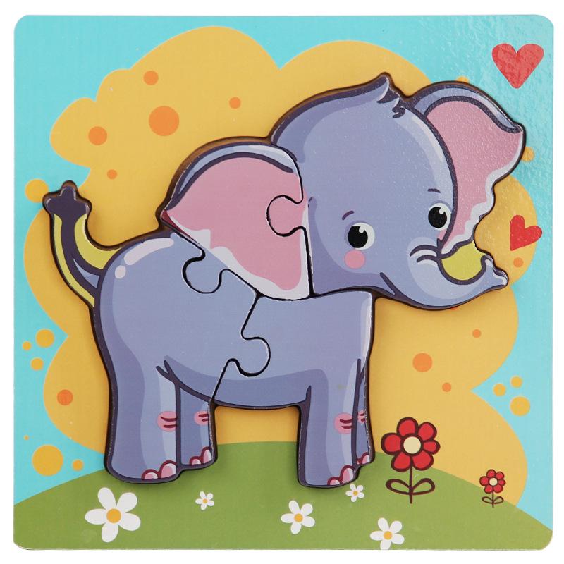 Wooden 3D Puzzle for Early Education: Infant & Toddler Intellectual Development, Hand-Eye Coordination Toy for 1-3 Year Old Boys & Girls