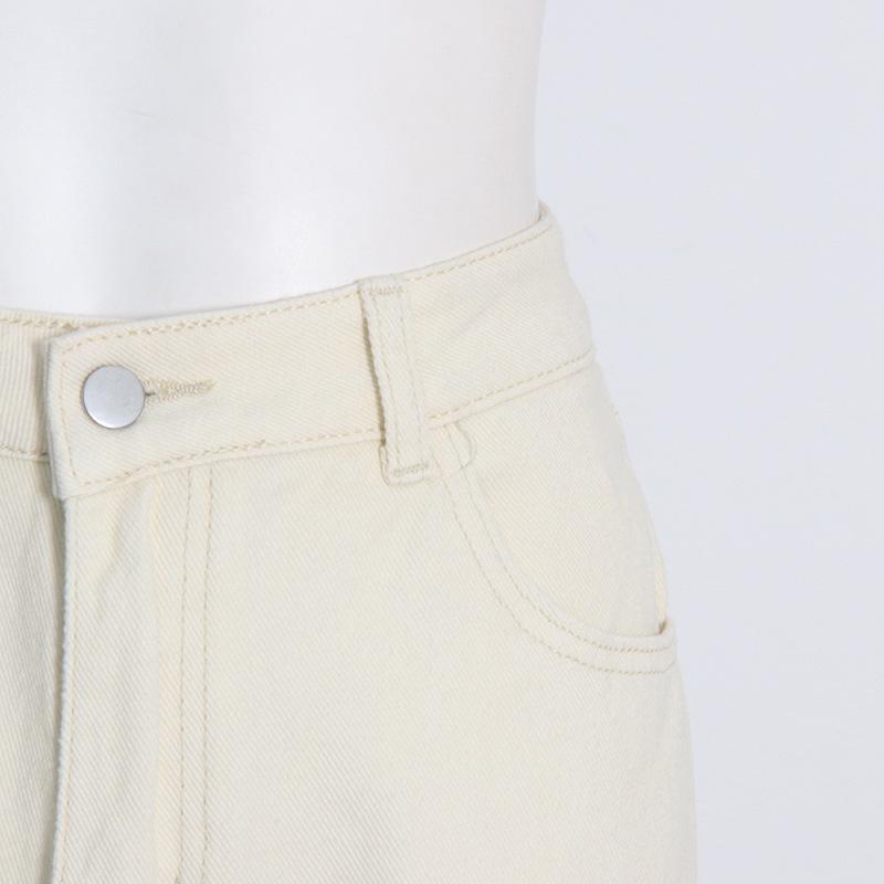 Pantalon en denim droit patchwork taille haute pour femme, effet dégradé – Collection Automne 2025