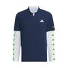 2-In-1 Polo Shirt And Base Layer Logo Print Color Block Golf Long Sleeve Polo Men Tops Navy-Blue IN9043