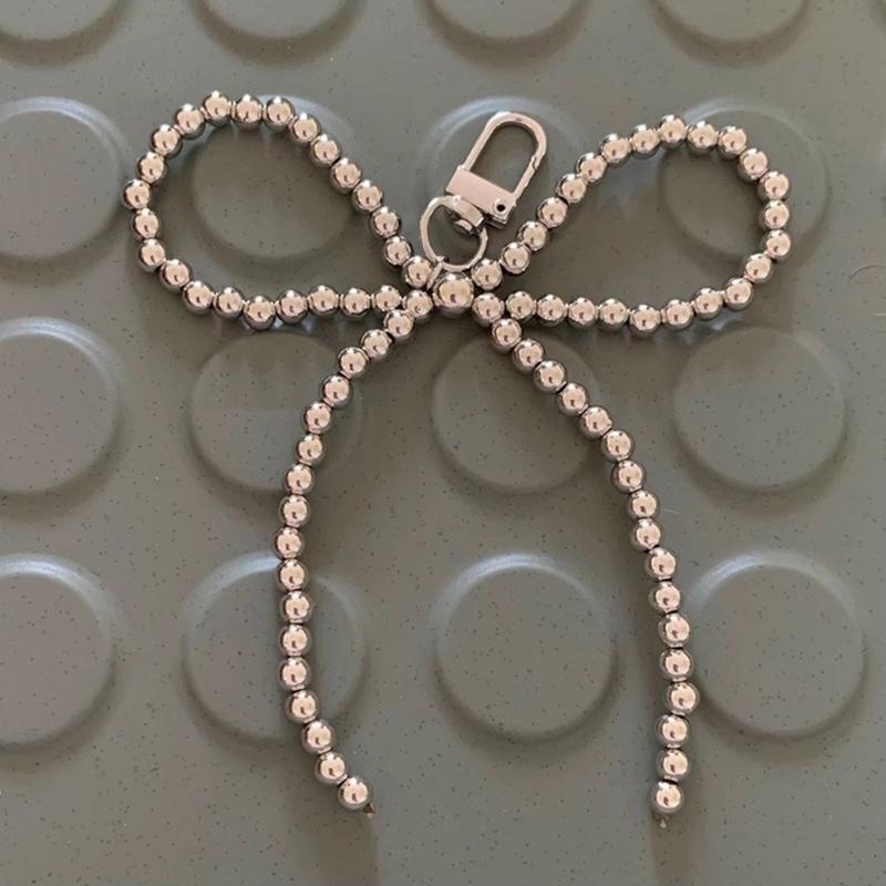 Pärlrosettberlock Nyckelringar Söt Cool Hängande Prydnad Nyckelring Ryggsäcksdekoration Smycken för Kvinnor Flickor