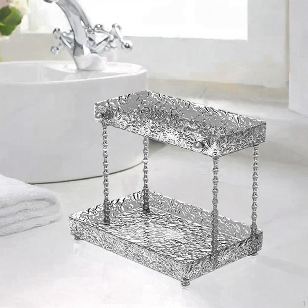 Bathroom Counter Organizer 2 Tier Creative Vanity Tray Cosmetic Makeup Storage Shelf