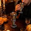 Unique Home Decor Gifts Horrible Resin Stainless Steel Skull Goblet, Retro Skeletal Wine Gothic Cup Cocktail Glasses, Vintage Whiskey for Halloween