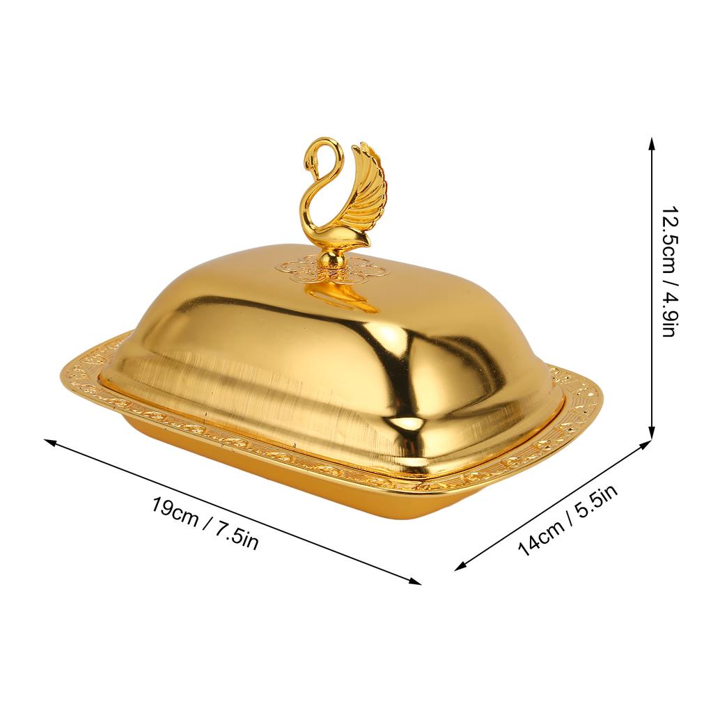 Gold Fruit Tray European   Metal Fruit Plate Table Decoration with Lid for Snacks Candies Desserts