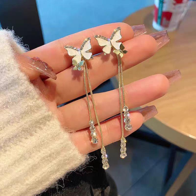 Multi-wear bow fringed earrings 2025 new design high-end earrings autumn and winter