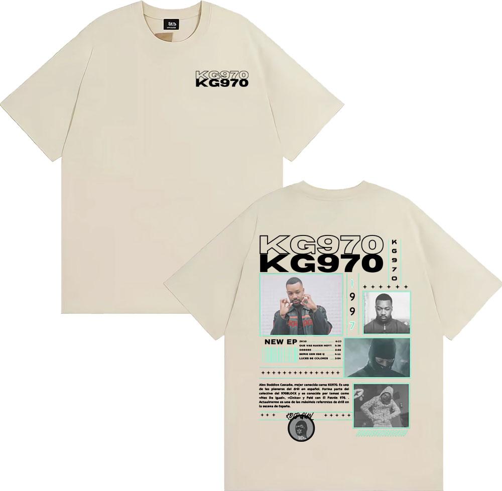 Rapper Kg970 Music Album Tour Graphic T-shirts for Men Harajuku Fashion Trend T Shirt Male Summer O-Neck Loose Oversized T-shirt