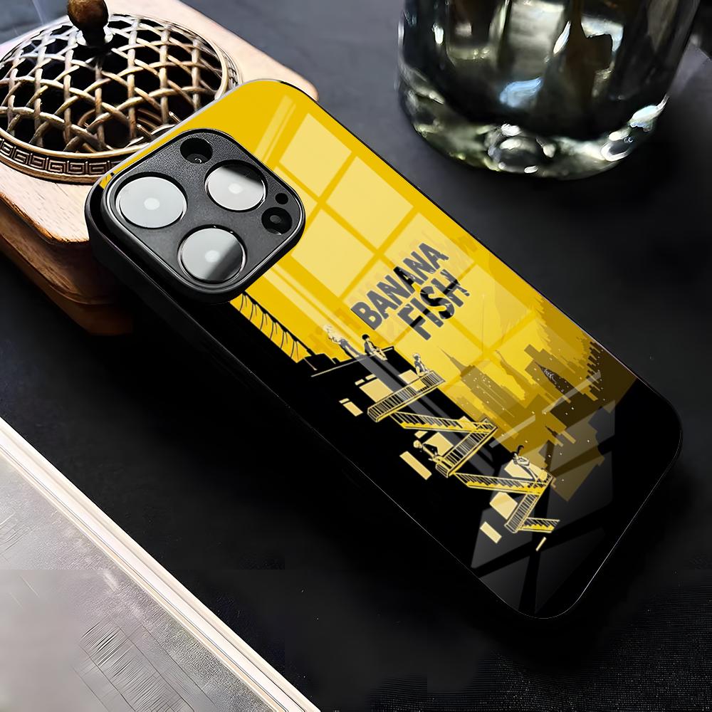 Classic Anime BANANA FISH Phone Case For IPhone 17 Air 16 E Pro Max 15 14 13 Mini 12 Pro 11 Max Plus Black Glass Cover