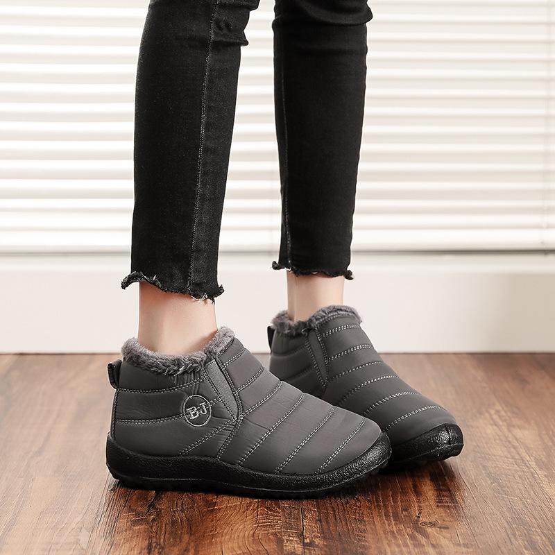 Large Size Cotton Shoes for Women In Winter Plus Velvet Thickened Women's Snow Boots for Men and Women Same Low-top Warm Cotton Boots