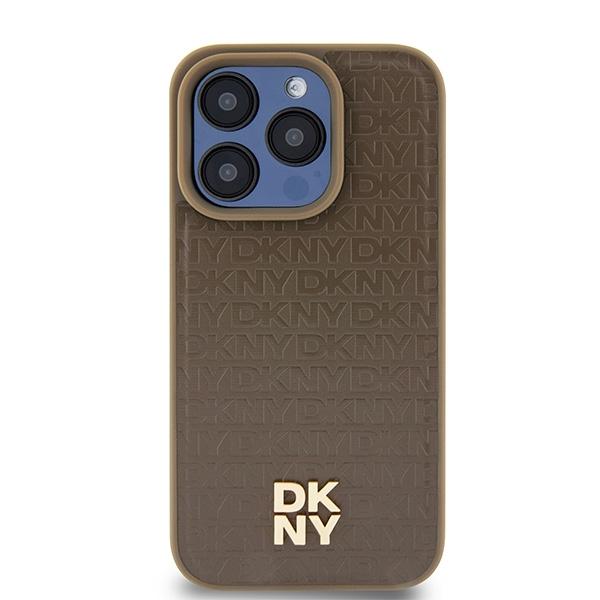 Dkny Dkhmp14Lpshrpsw Iphone 14 Pro6.1 Brązowy/Brown Hardcase Leather Pattern Metal Logo Magsafe