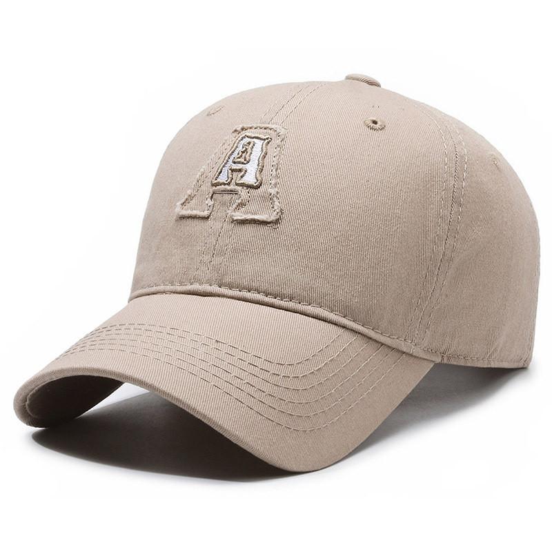 Korean Style Embroidered A Letter Baseball Hat With Curved Brim And Sunshade For Outdoor Casual