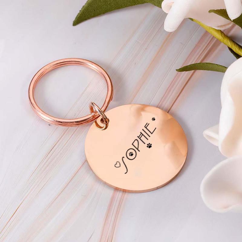 Engravable Stainless Steel Pet ID Tag - Shiny, Anti Loss, Lightweight, Cat Collar, Hanging Tag, Durable, Engraved Pet Nameplate,
