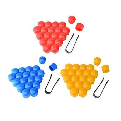 20Pcs 17mm Car Wheel Nut Lid Bolt Covers with Nuts Puller Tool Universal 3Color