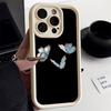 New Chinese blue butterfly for iPhone17 soft case mobile phone case 17ProMax simple 14 advanced 13 fine hole 12