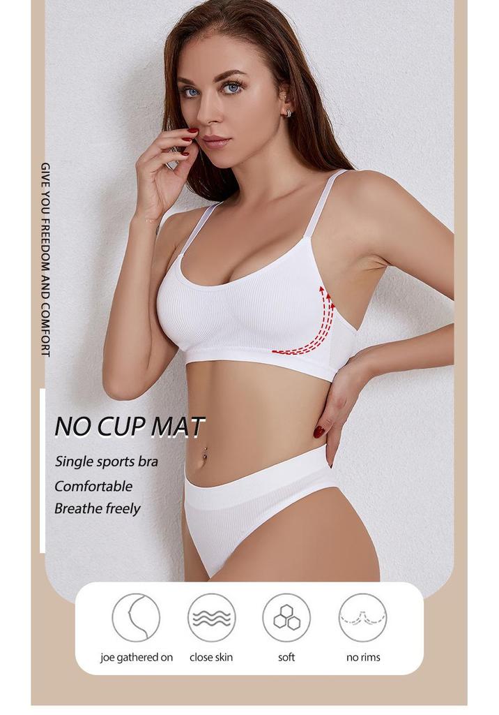 Drahtloses Push-up-Camisole-BH-Set für Damen: Nahtlose, gepolsterte, bequeme Nachtwäsche zum Schlafen, Schöner Rücken, Große Größen, Teenager