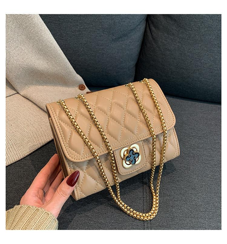 Trendy Urban Chic Small Pu Shoulder Bag With Chain Quilted Design For Women