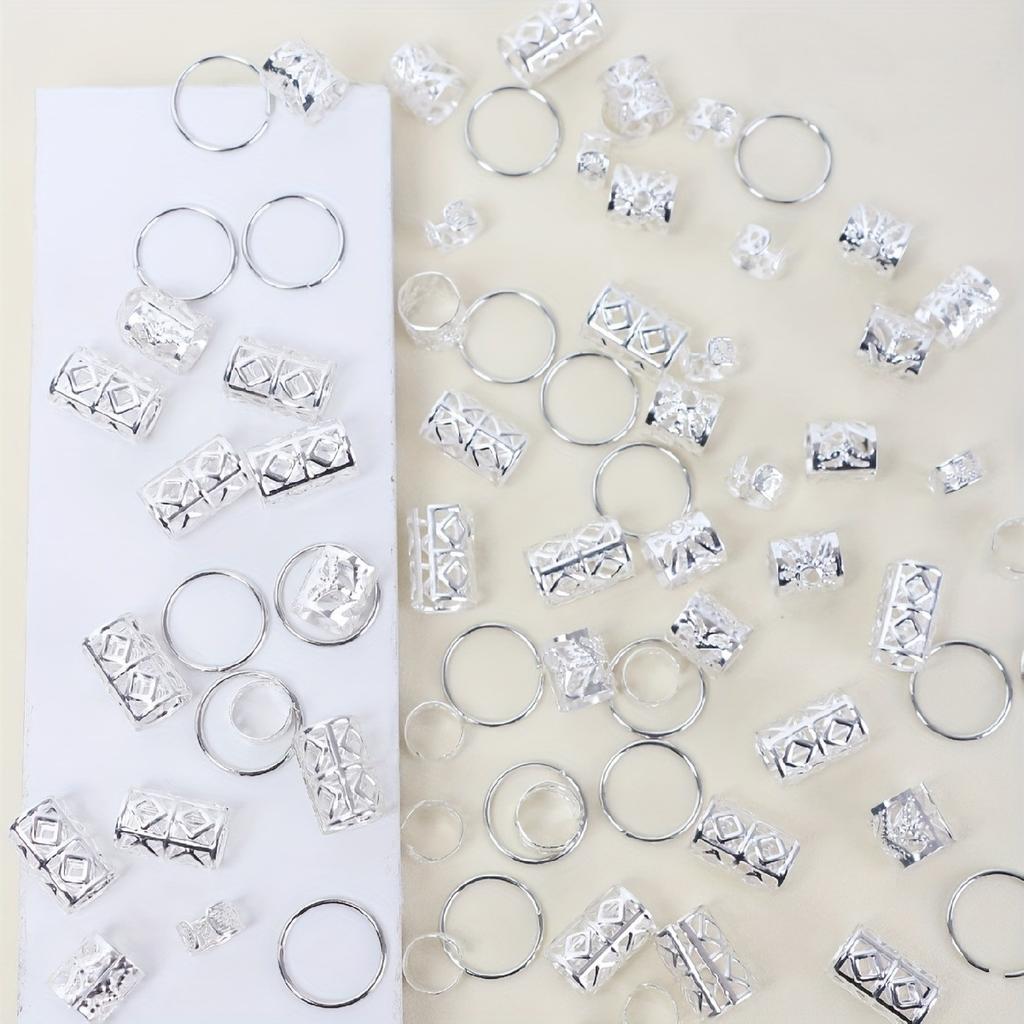 80 Stück Dreadlock Haarperlen - Stilvolle Legierung Haaraccessoires Loc Haarschmuck für Zöpfe für Mädchen und Frauen